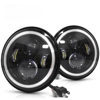 7-inch LED Car Headlights with Angel Eye halo Suitable for Harley Motorcycle Headlight Modification Accessories