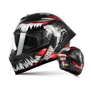 All-Season Convertible Motorcycle Helmet with Rear Spoiler and Light for Bluetooth Features