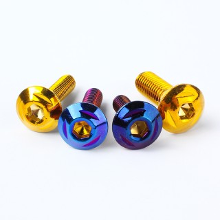 Accesorios De Moto  New Model Triangular Modified Screws in Burnt Titanium and Burnt Blue 304 Stainless Steel