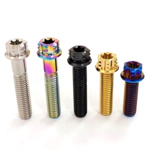 Factory Direct Price Titanium Alloy Bolts-M8*10/15/20/25/30-110 High-Strength Fully Threaded Candy Color Titanium Alloy Bolts