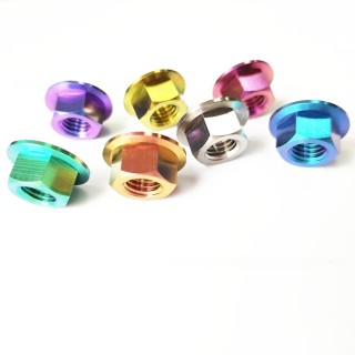 Factory Direct Price Titanium Alloy Components-M5 M6 M8 M10 M12 M14 M16 High-Strength Candy Color Flange Nut