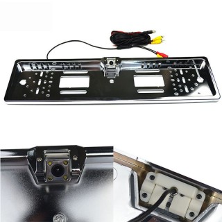 Car License Plate Frame,Euro Spec Number Plate Holder LED HD Night Vision Backup Camera