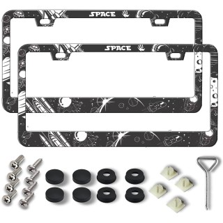 Car License Plate Frame,Stylish Trendy US Standard Aluminum Alloy License Plate Frame,UV Custom Pattern