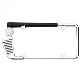 Car License Plate Frame,US Standard Golf Club Design Chrome Plated License Plate Frame
